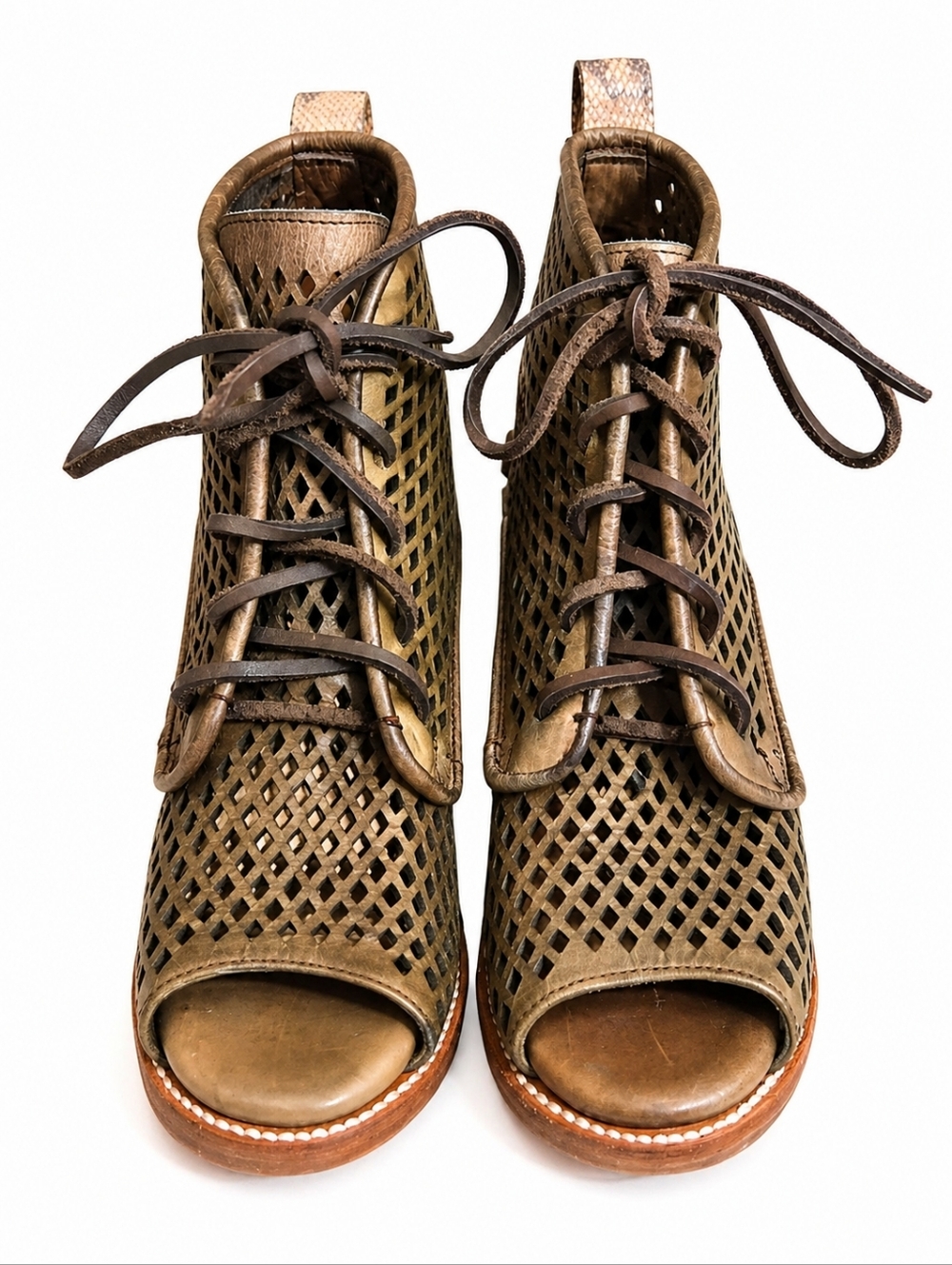 Freebird by Steven Benni Booties – Artisan Cutout Leather Boho Western Open Toe